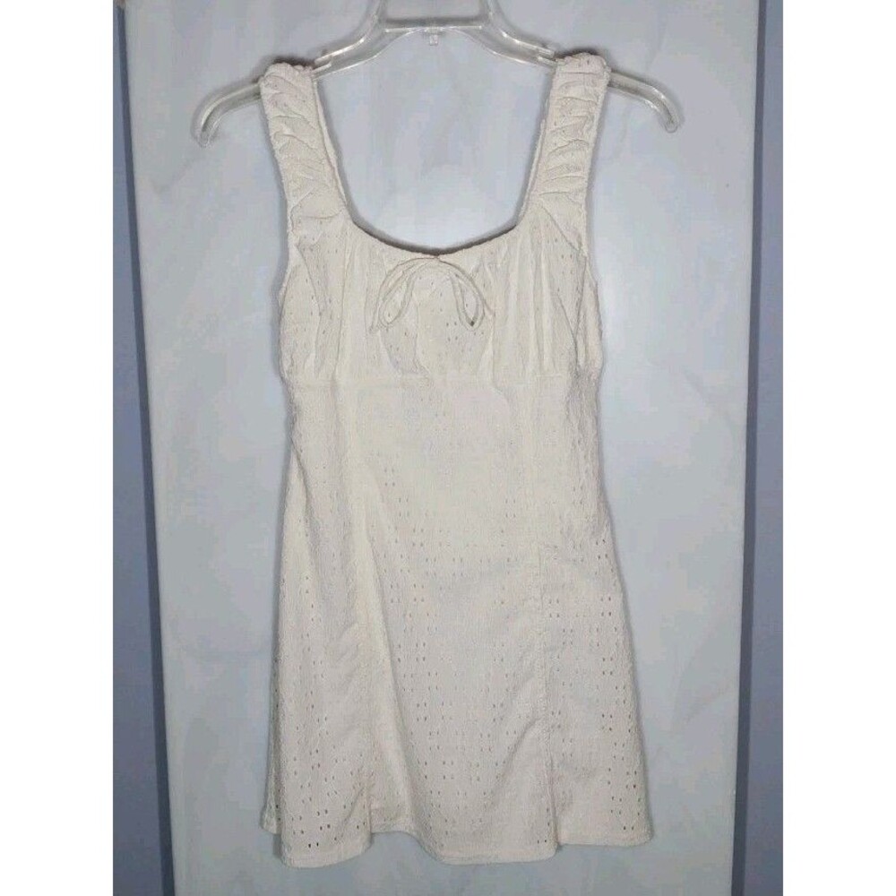 H&M Cream Eyelet Mini Dress